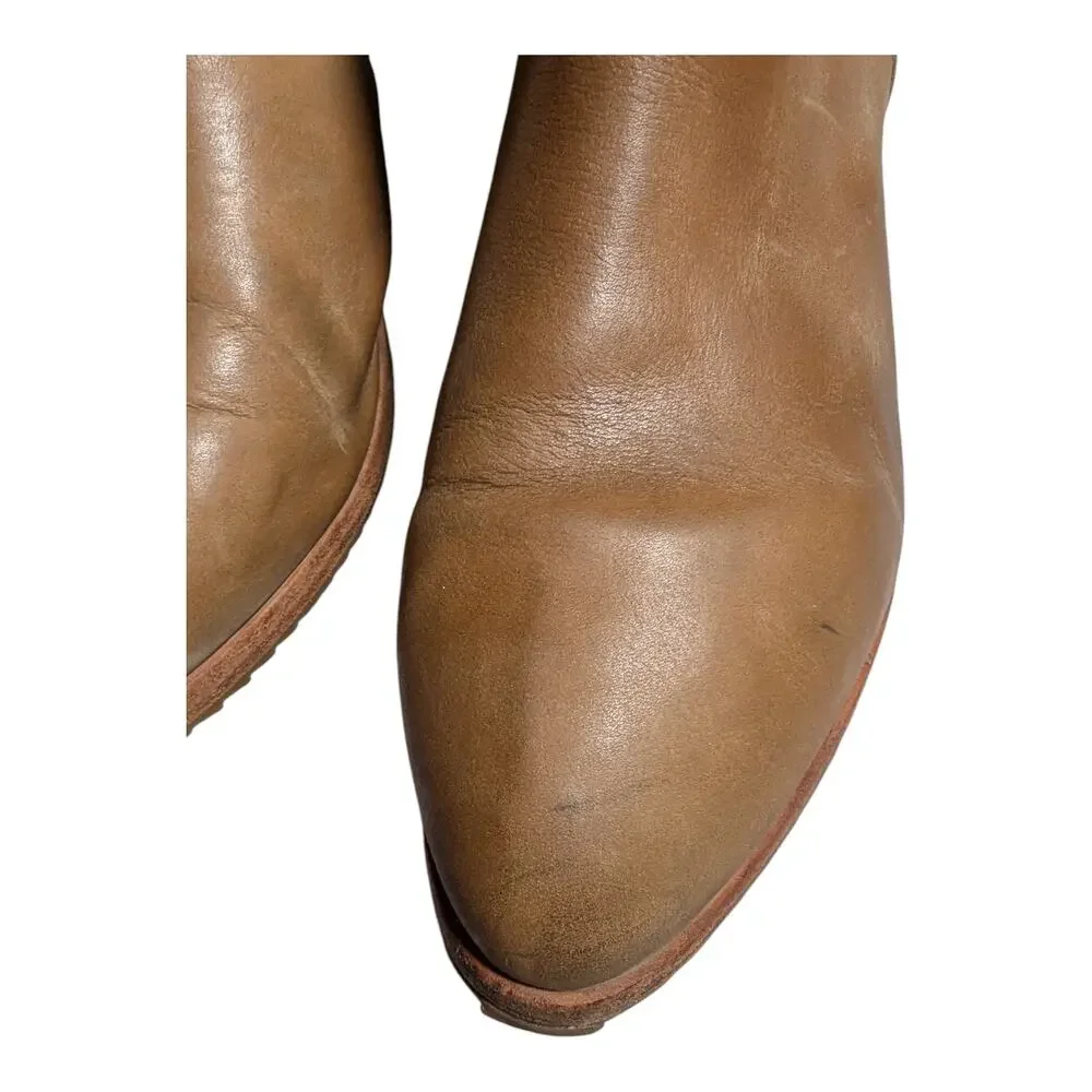 Nisolo Almond Beige Leather Pointed Toe Eva Everyday Chelsea Ankle Boots 9.5